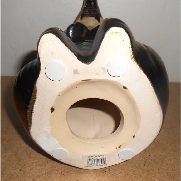 Elephant Ceramic Brown Elephant Sitting With Trunk Up - Picture 11 of 12